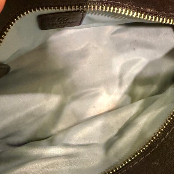 VINTAGE COLE HAAN BLACK LEATHER SILVER HARDWARE MINI BAG - Picture 12 of 14